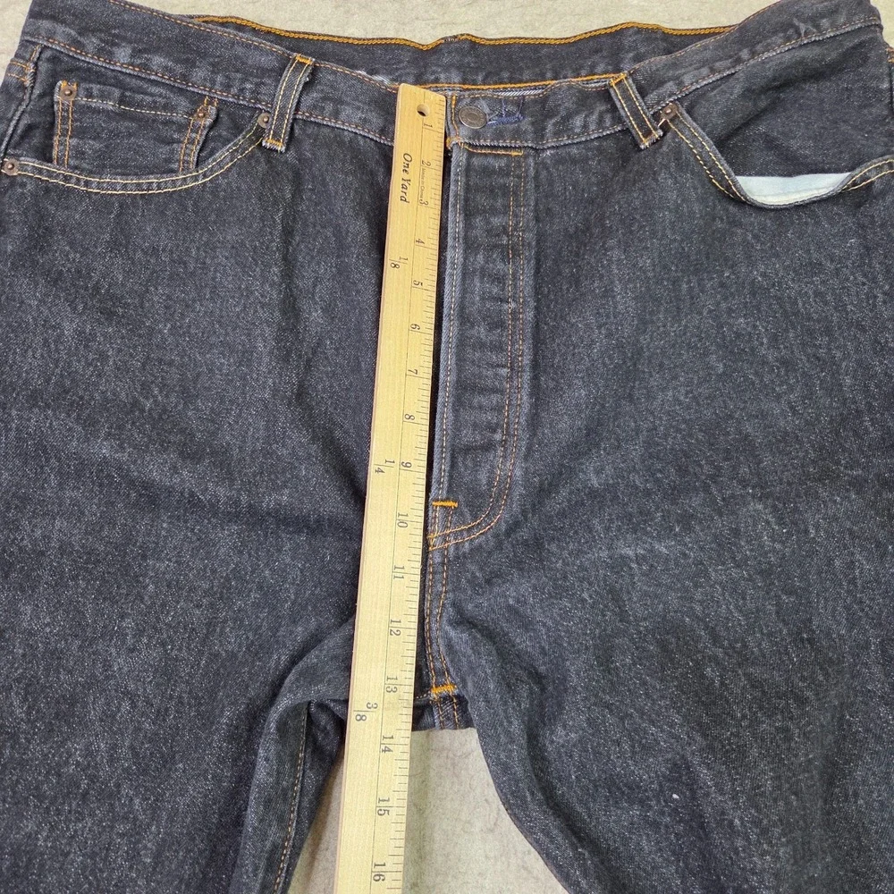 Levi's 501 Original Fit Jeans Mens 42x30 Black Denim Straight Leg 100% Cotton